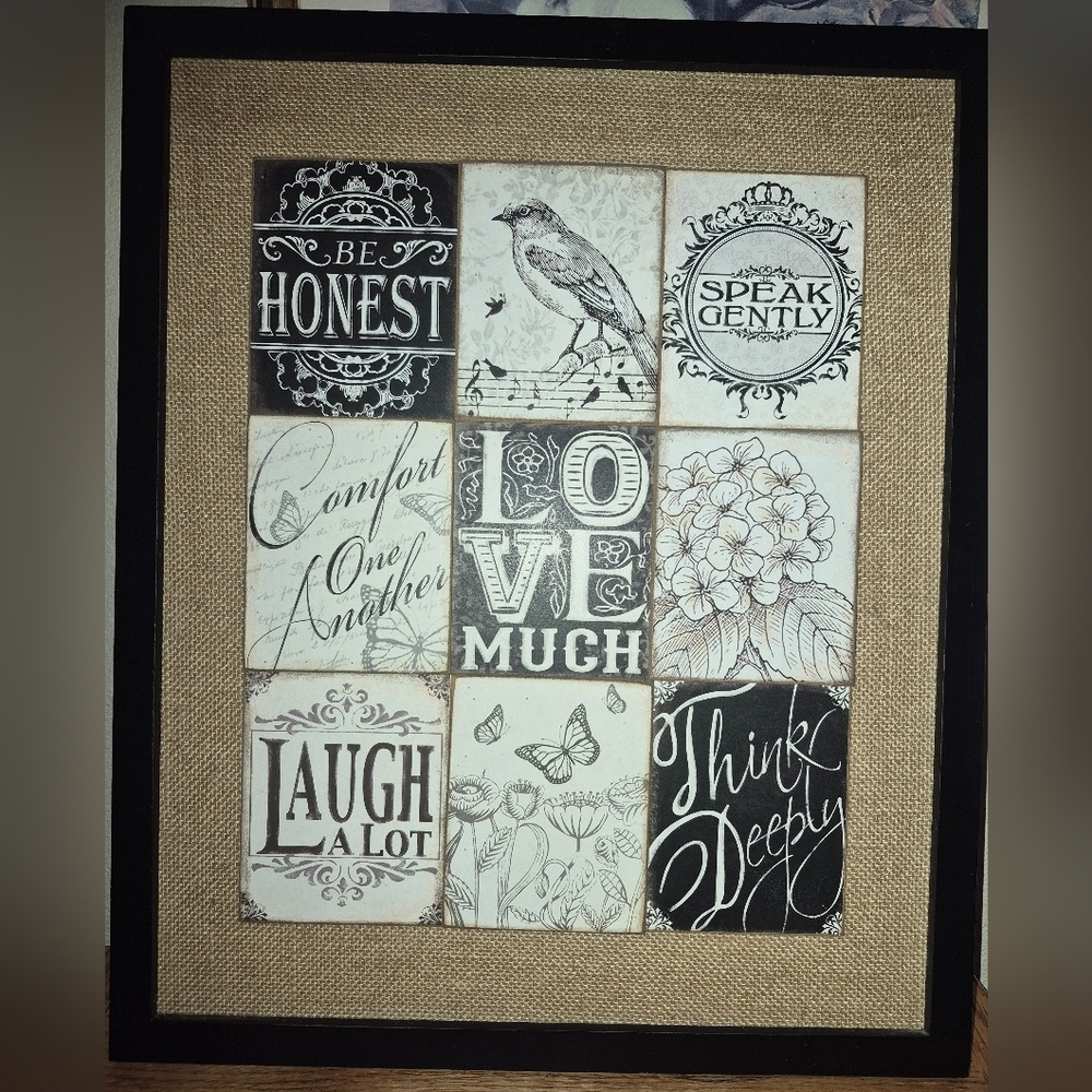 Inspirational Quote Sign- Victorian Style, Beautifully Framed With Burlap